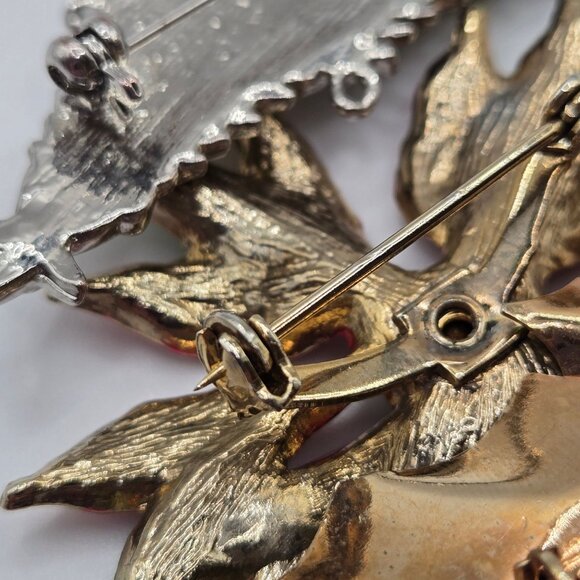 VTG Broch 3PC Set Christmas Poinsettia Tree Mistletoe Holiday Jolly Joy Gift - Picture 13 of 15